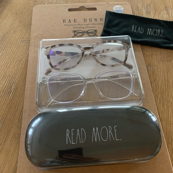 Rae Dunn premium reading glasses READ MORE case